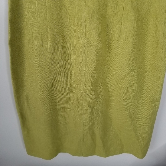 Vintage Talbots 100% Irish Linen Green Shift Knee Length Dress Sz 12 Sleeveless - Picture 13 of 16